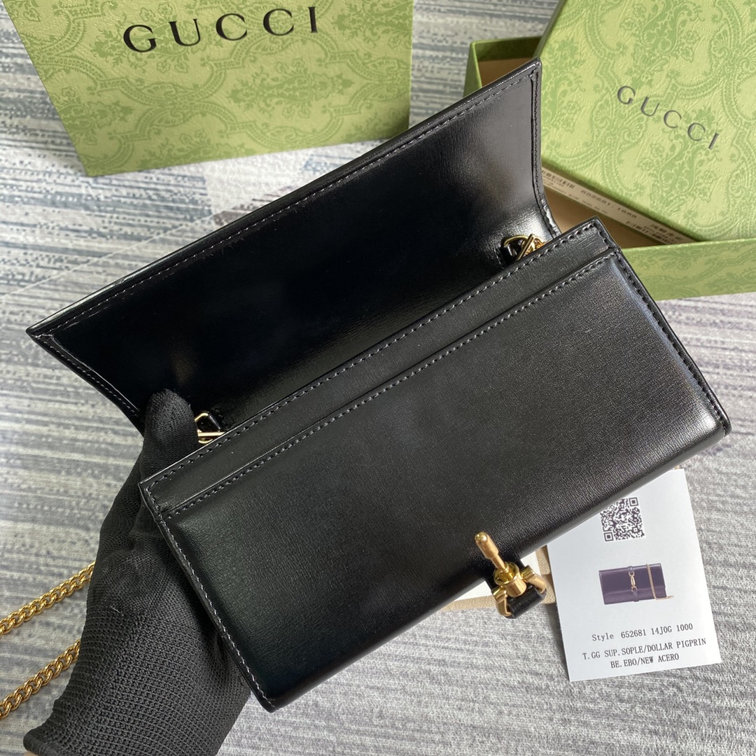 Gucci Jackie 1961 Chain Wallet 652681 Black